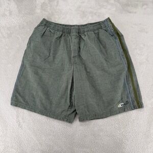 VTG 90s Utility Chino Shorts Mens Small Green Preowned Gingham‎ Cotton Pull On